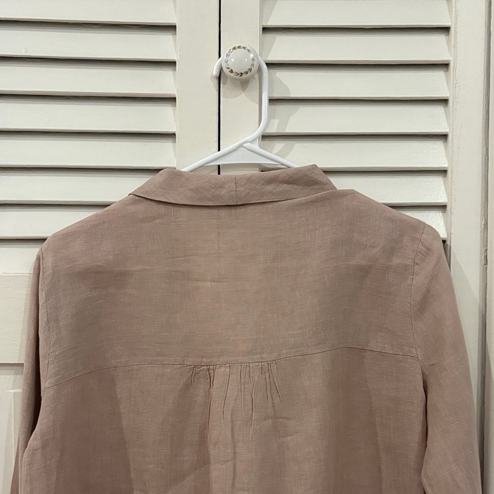 Women's Poetry Linen Button-Up Blouse - Picture 8 of 11